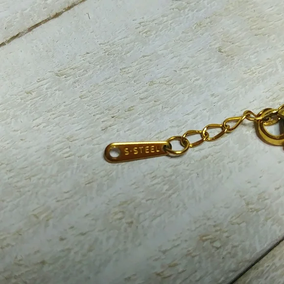 Evil Eye Bracelet Brass toned with Charms - Picture 5 of 5